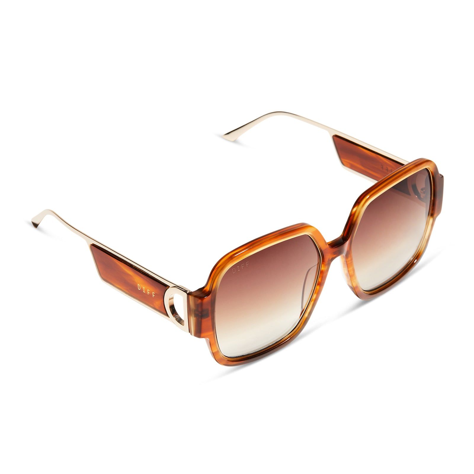 TINA - HENNA TORTOISE + BROWN GRADIENT SUNGLASSES sold by Diff Eyewear product image thumbnail 4