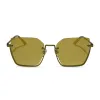ANALISE - MOSS METAL W BROWN KOMBU TEMPLE TIPS + MOSS MIRROR SUNGLASSES sold by Diff Eyewear