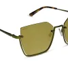 ANALISE - MOSS METAL W BROWN KOMBU TEMPLE TIPS + MOSS MIRROR SUNGLASSES sold by Diff Eyewear