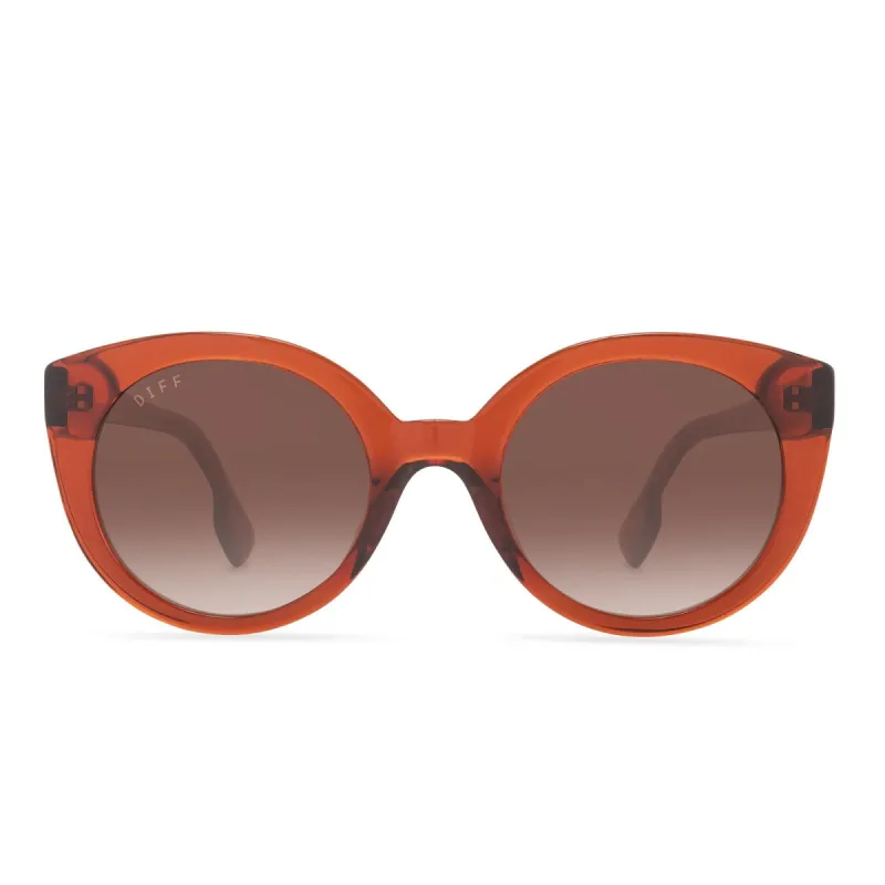 EMMY - TERRACOTTA CRYSTAL + BROWN GRADIENT SUNGLASSES sold by Diff Eyewear