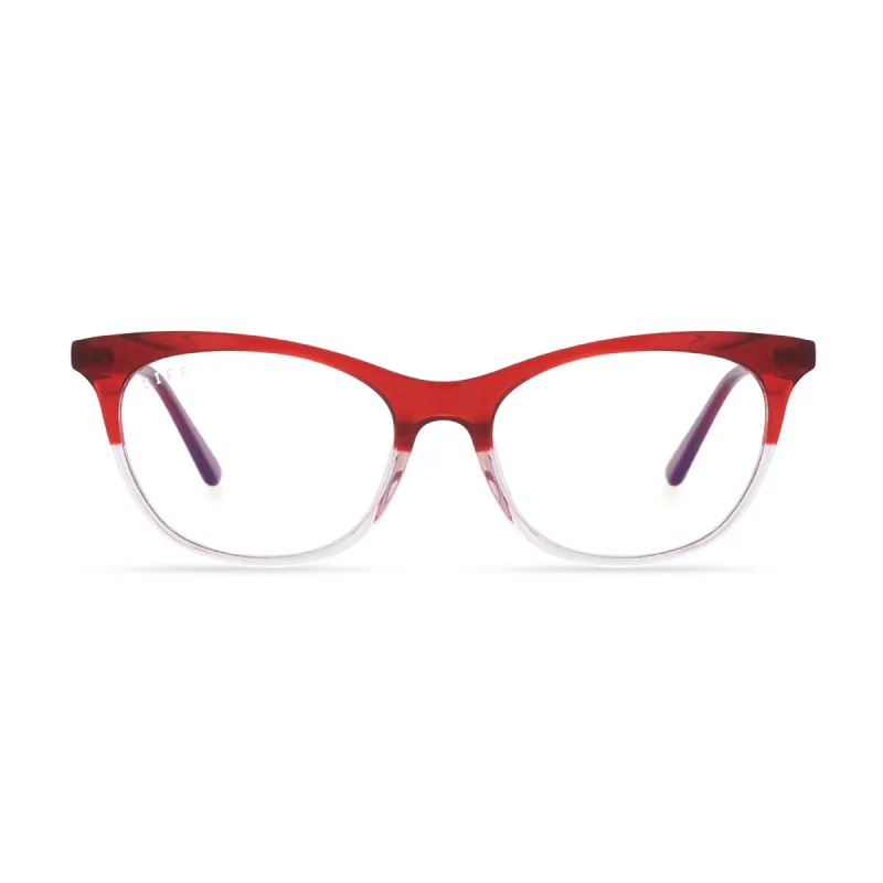 JADE - ROSEWOOD OMBRE + BLUE LIGHT TECHNOLOGY GLASSES sold by Diff Eyewear