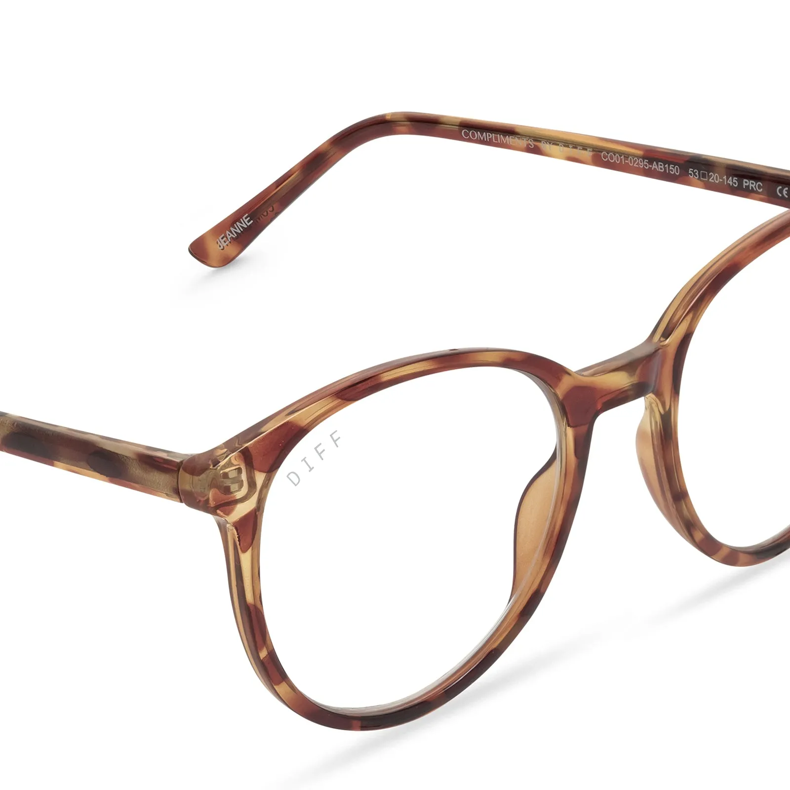 JEANNE - SOLSTICE TORTOISE + BLUE LIGHT TECHNOLOGY GLASSES sold by Diff Eyewear product image thumbnail 4