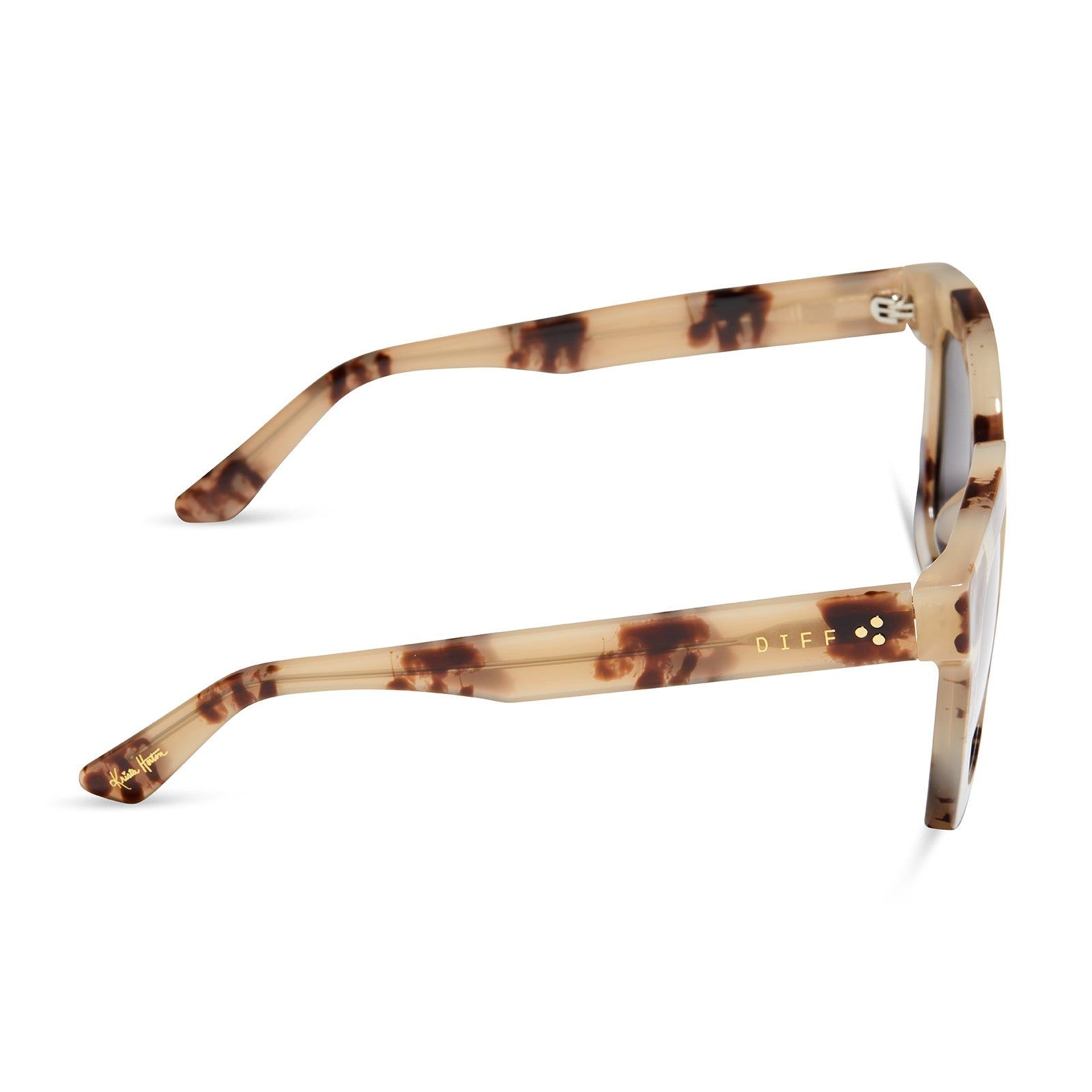 KRISTA HORTON - THE KAMP + CREAM TORTOISE + SOLID GREY POLARIZED SUNGLASSES sold by Diff Eyewear product image thumbnail 3