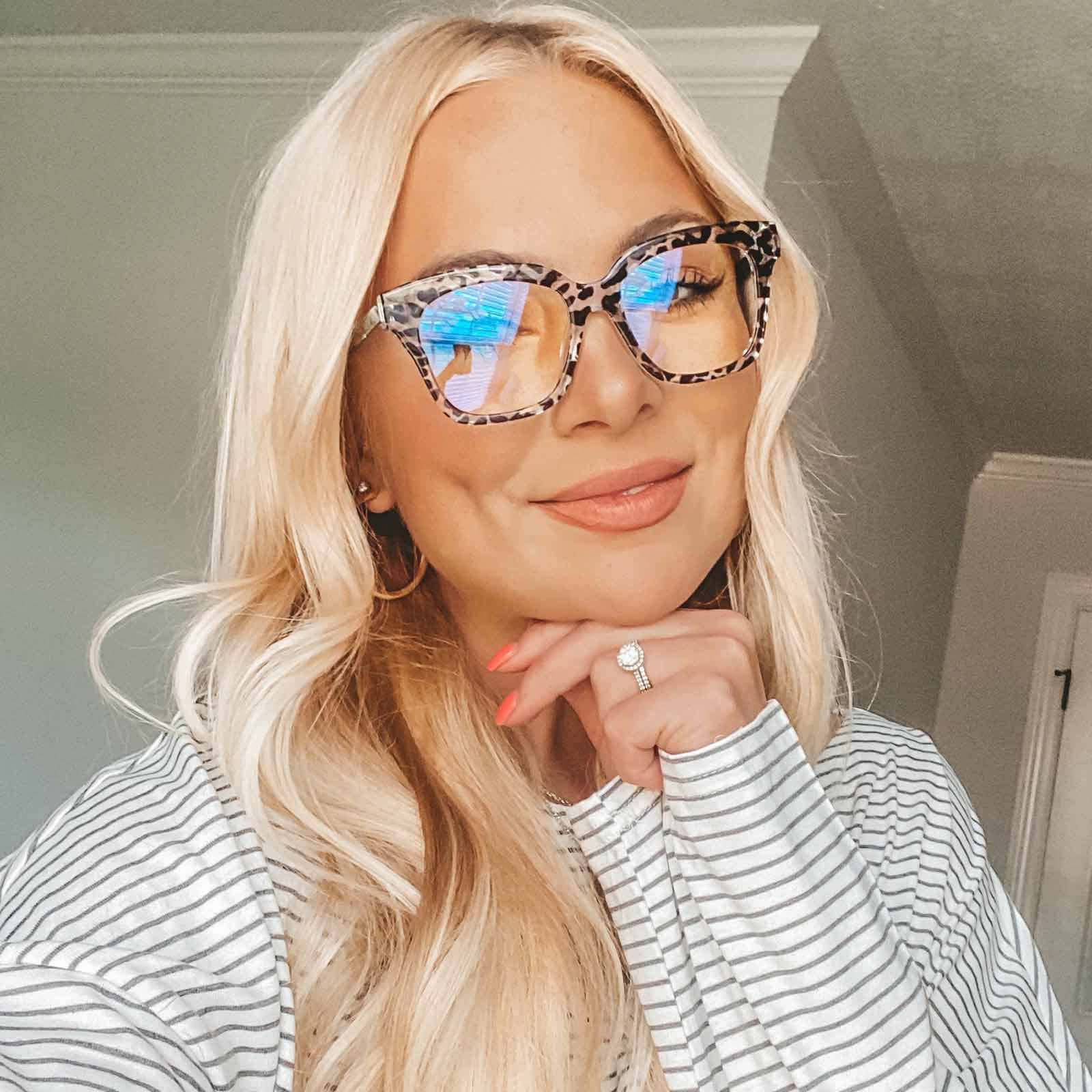 BELLA XS - CLEAR LEOPARD + BLUE LIGHT TECHNOLOGY GLASSES sold by Diff Eyewear product image thumbnail 4