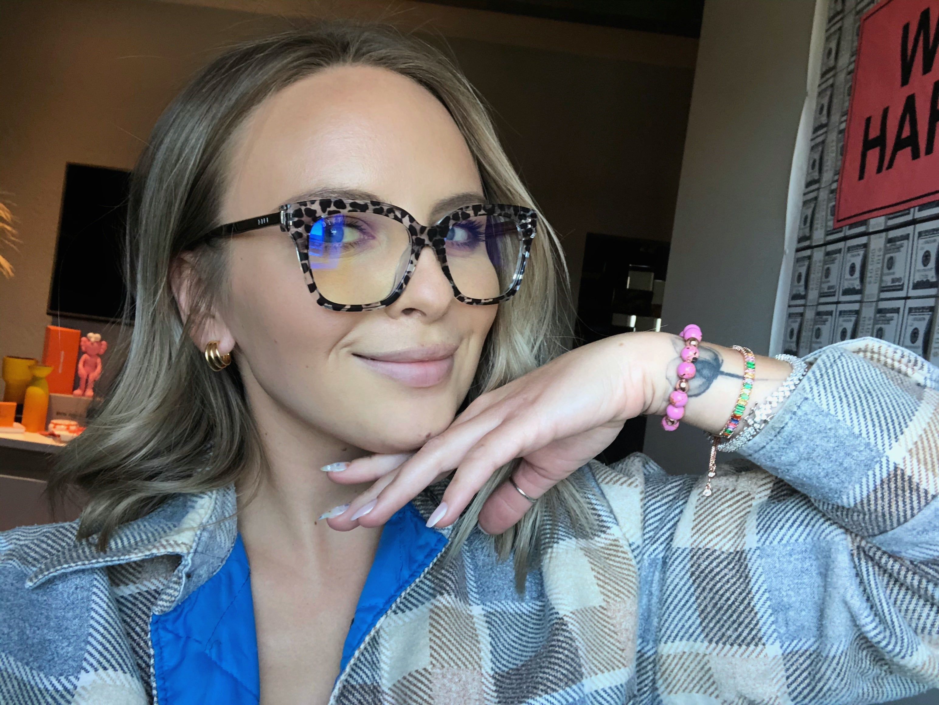 BELLA XS - CLEAR LEOPARD + BLUE LIGHT TECHNOLOGY GLASSES sold by Diff Eyewear product image thumbnail 5