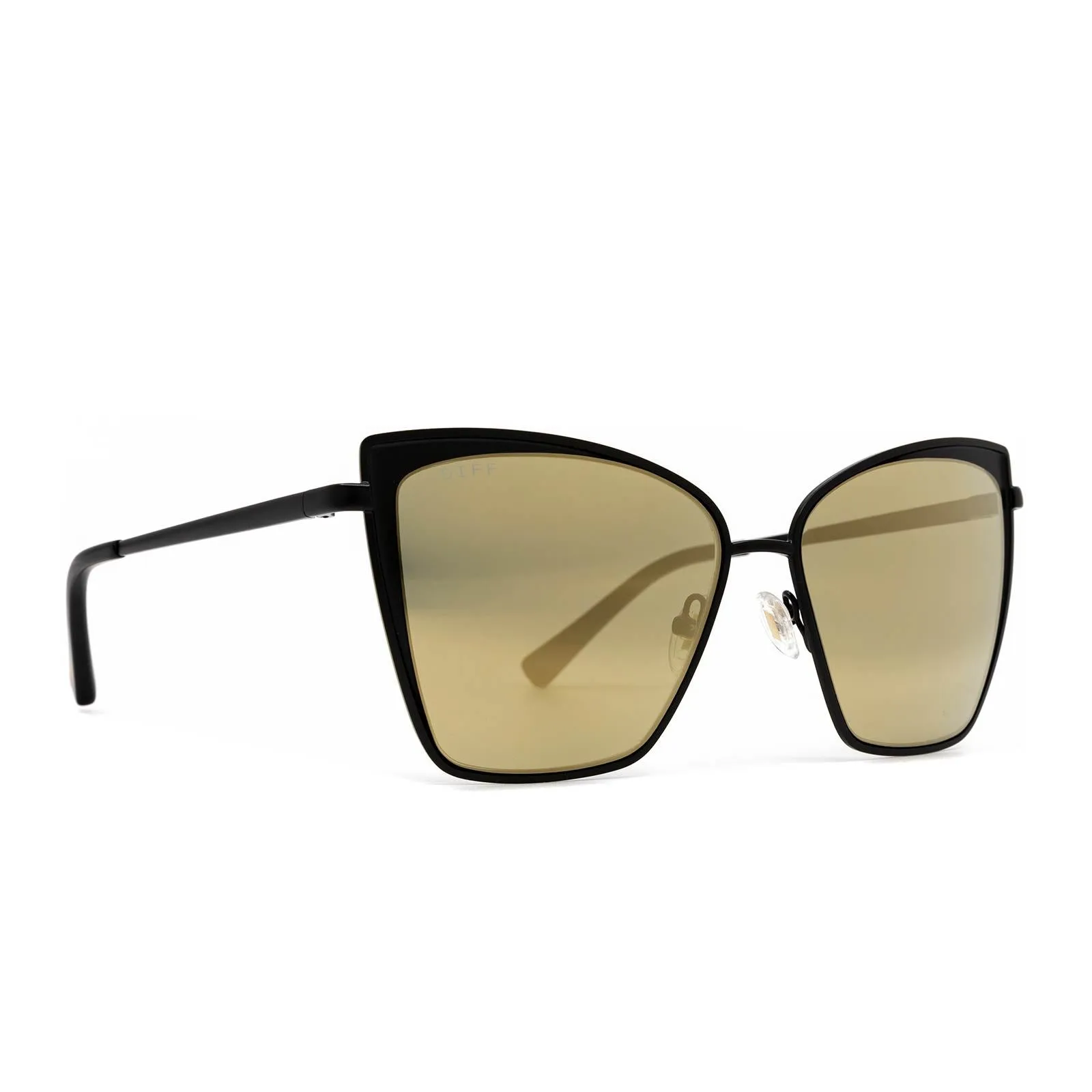 BECKY - MATTE BLACK + GOLD MIRROR SUNGLASSES sold by Diff Eyewear product image thumbnail 2