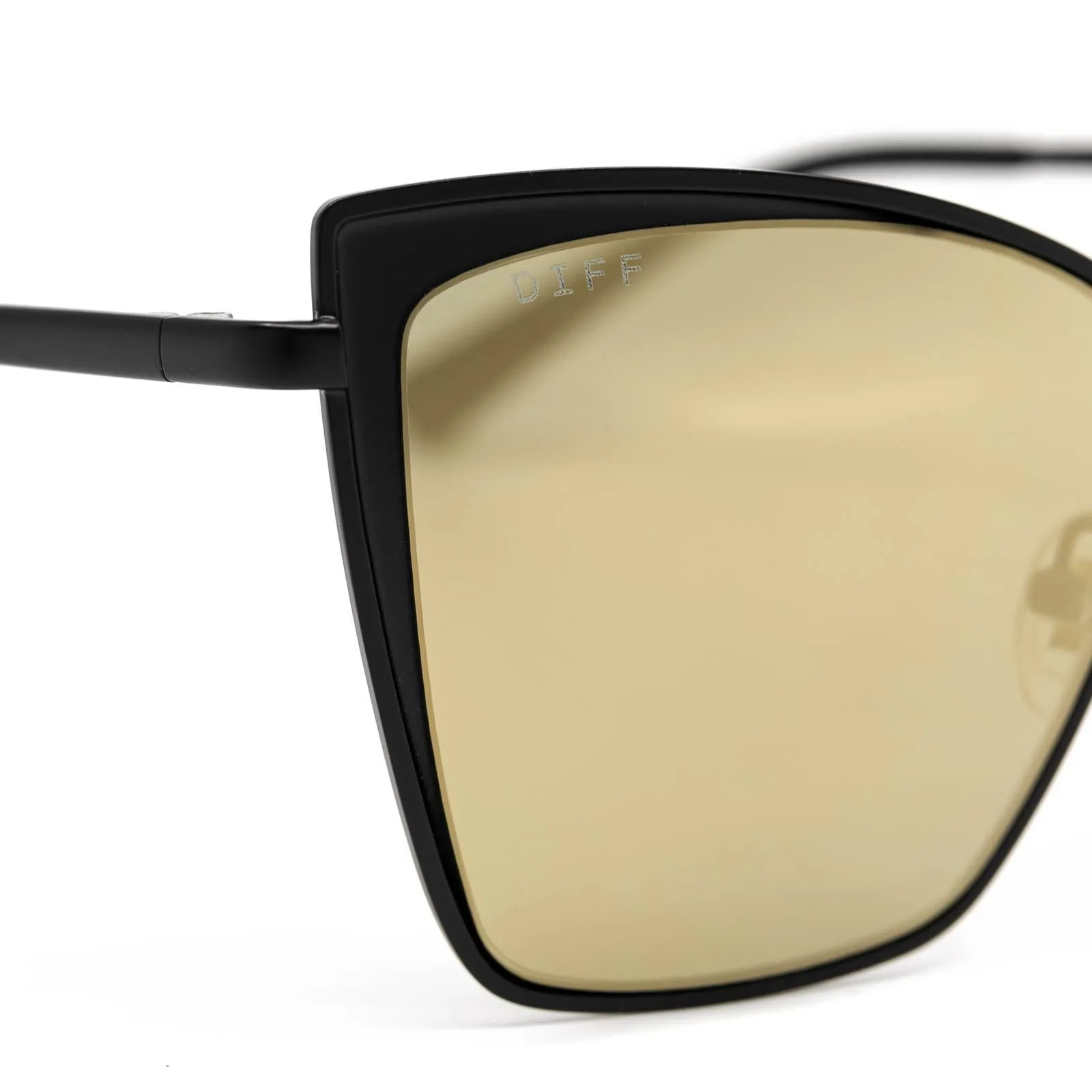 BECKY - MATTE BLACK + GOLD MIRROR SUNGLASSES sold by Diff Eyewear product image thumbnail 4