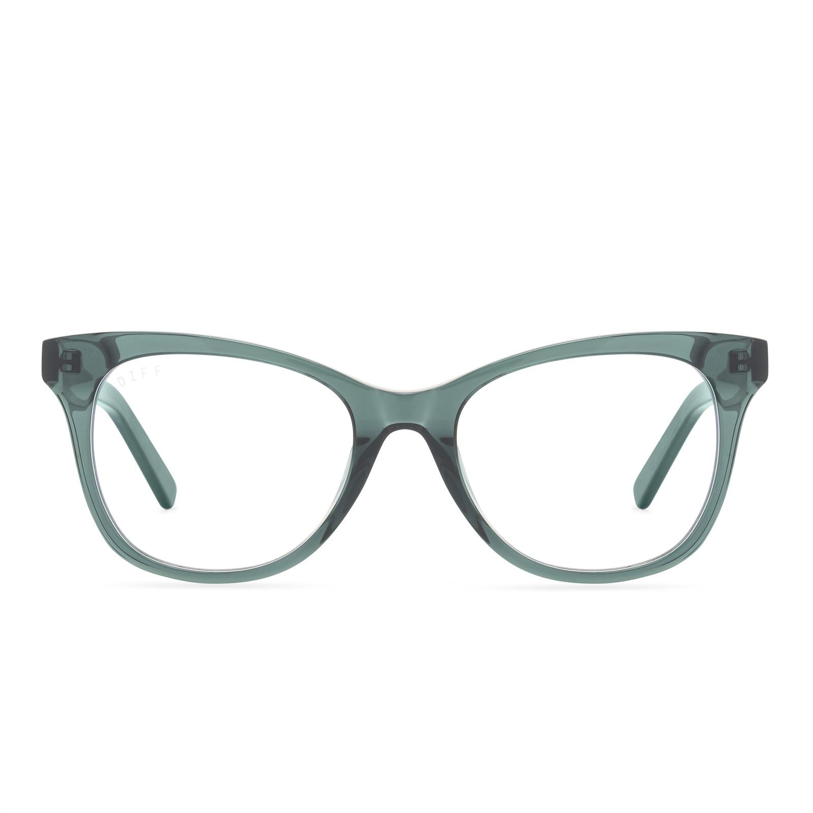 CARINA - EVERGREEN + CLEAR GLASSES sold by Diff Eyewear