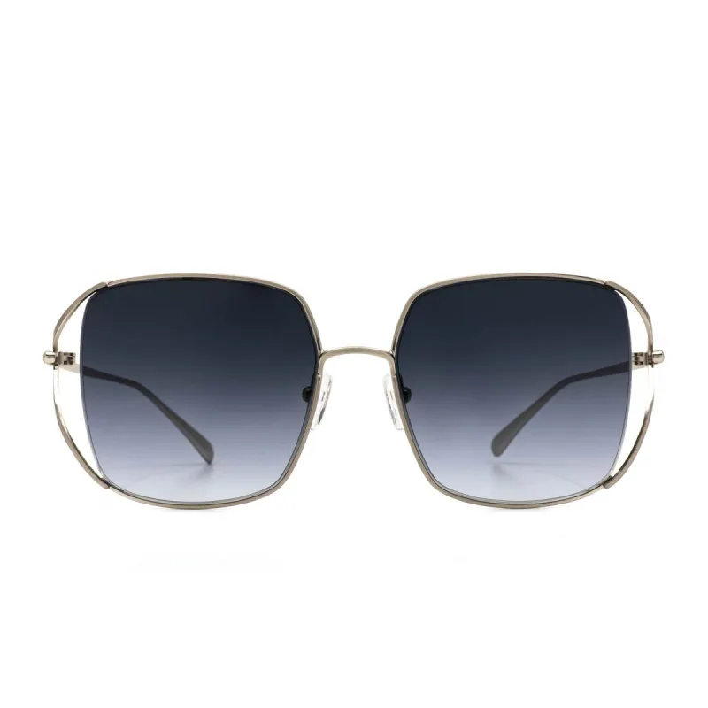 FRANKIE - BRUSHED SILVER - GREY GRADIENT SUNGLASSES sold by Diff Eyewear