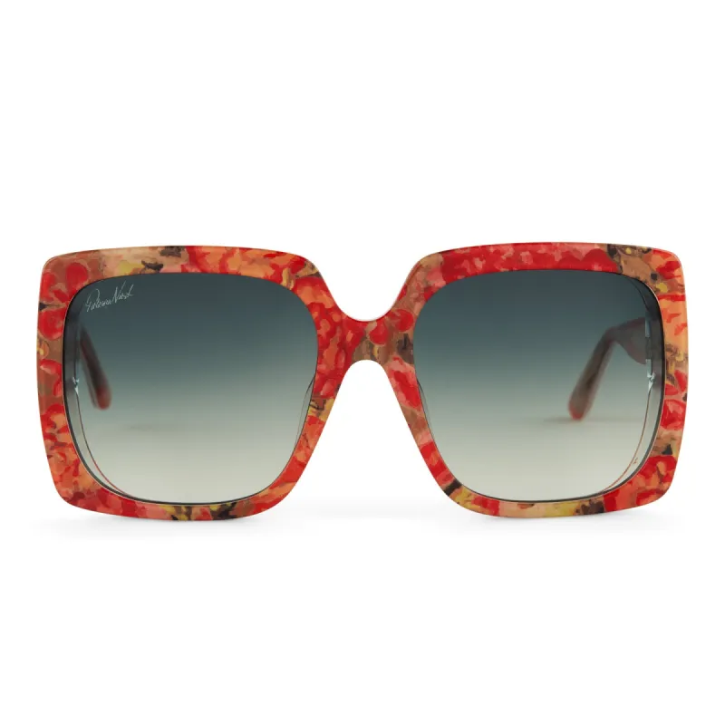 PATRICIA NASH - JACKIE + FLORAL OIL PAINTING + OLIVE GRADIENT SUNGLASSES sold by Diff Eyewear