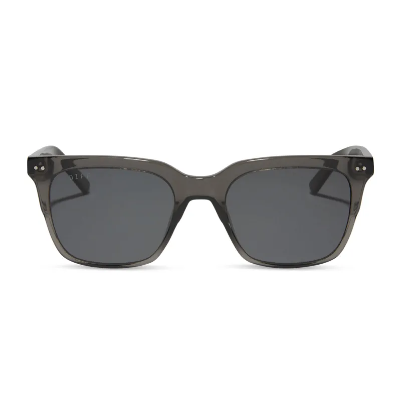 BILLIE XL - BLACK SMOKE CRYSTAL + GREY + POLARIZED SUNGLASSES sold by Diff Eyewear