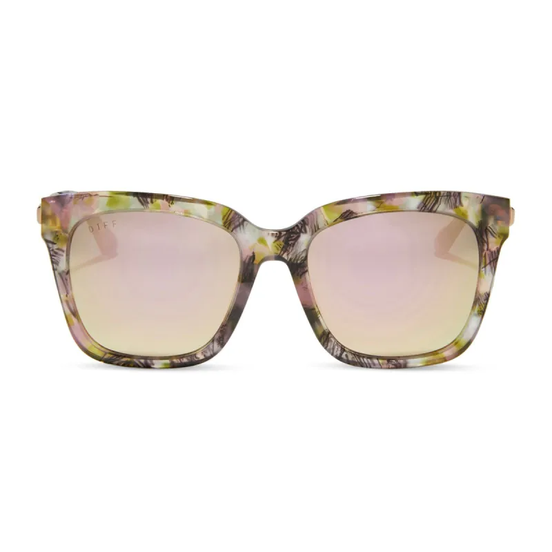 BELLA - AGATE + CHERRY BLOSSOM MIRROR SUNGLASSES sold by Diff Eyewear