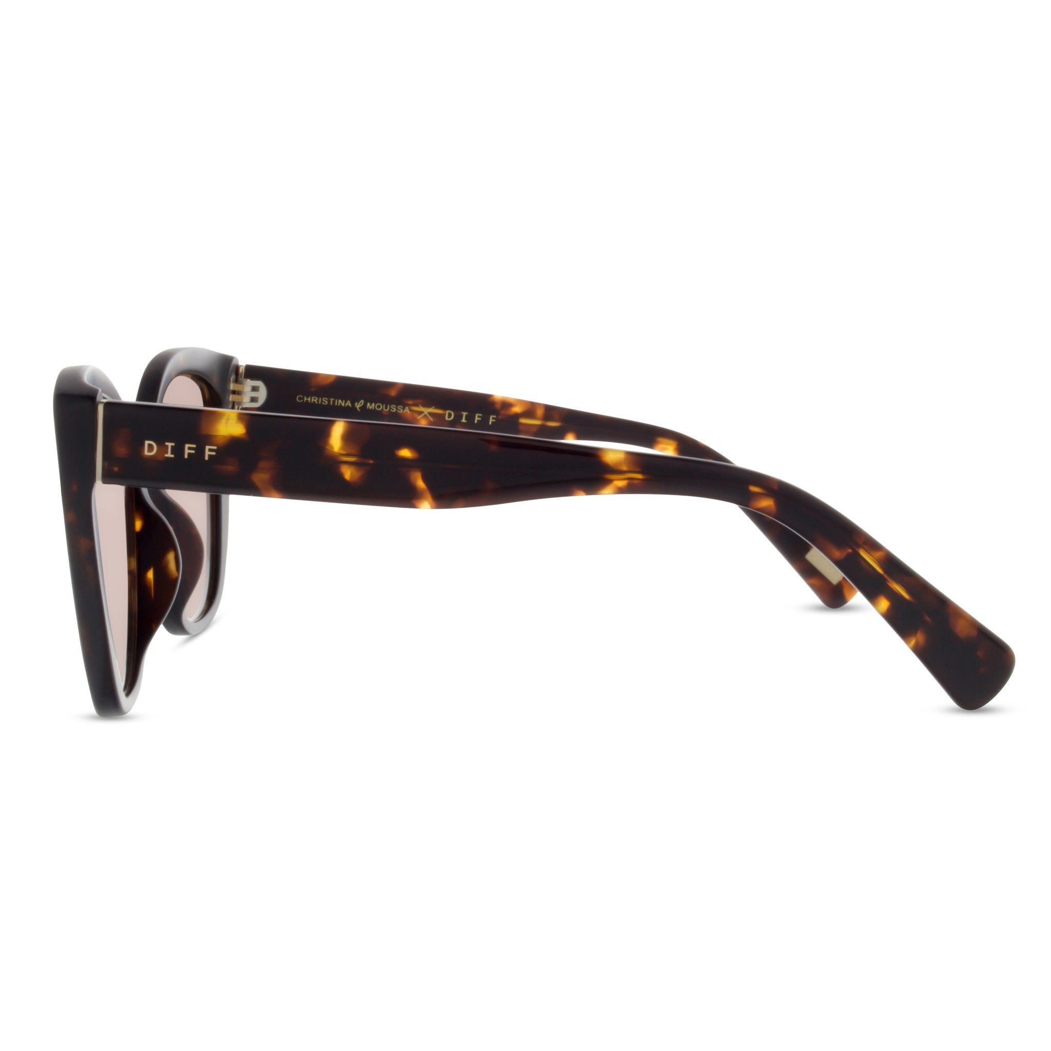 CHRISTINA EL MOUSSA - RUBY + TORTOISE + GOLD FLASH POLARIZED SUNGLASSES sold by Diff Eyewear product image thumbnail 4
