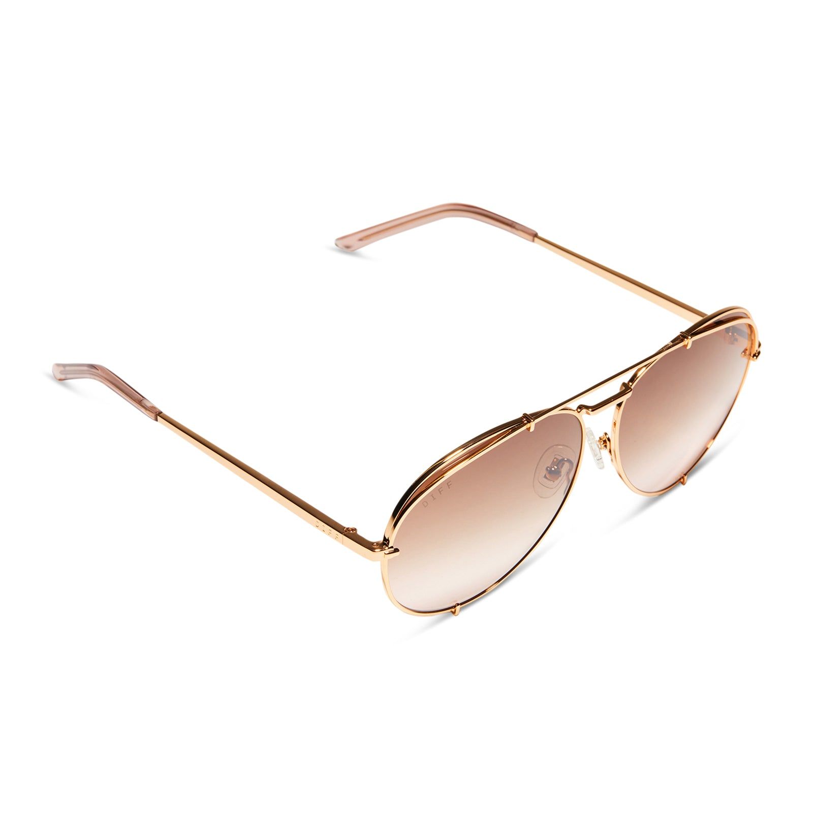 KOKO - GOLD + TAUPE ROSE GRADIENT FLASH SUNGLASSES sold by Diff Eyewear product image thumbnail 4