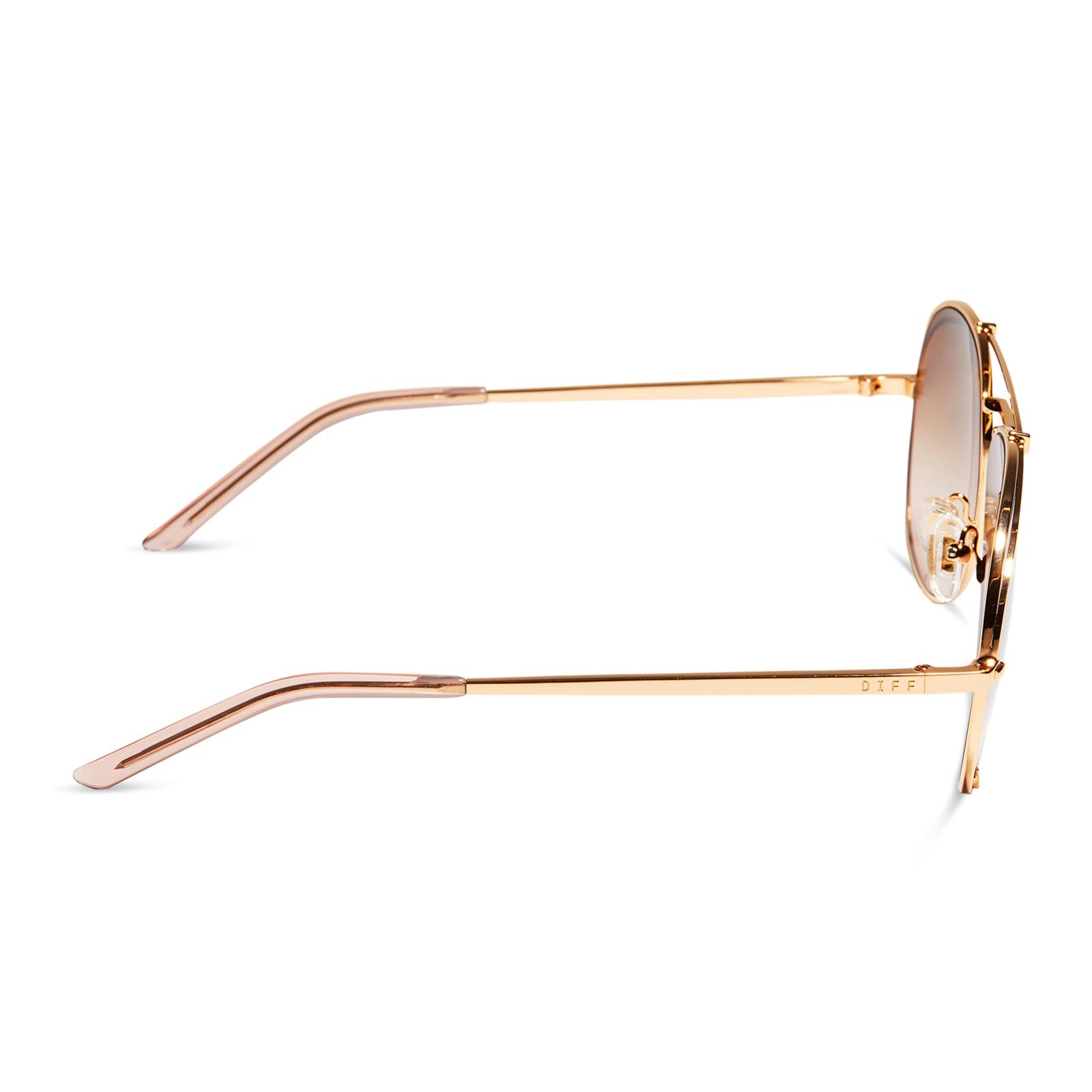 KOKO - GOLD + TAUPE ROSE GRADIENT FLASH SUNGLASSES sold by Diff Eyewear product image thumbnail 3