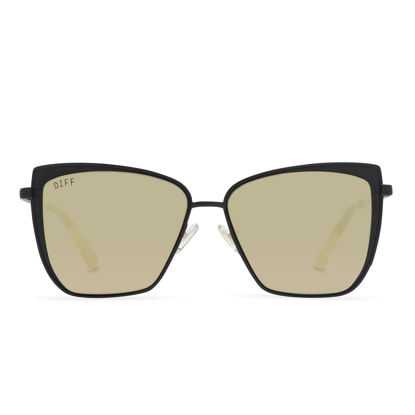 GRACE - BLACK + GOLD MIRROR SUNGLASSES sold by Diff Eyewear
