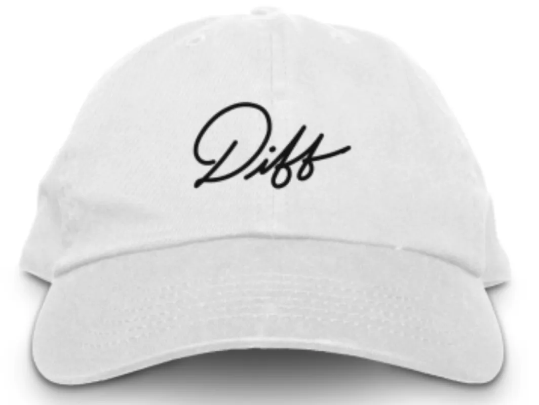 DIFF Dad Hat White + Black Emb sold by Diff Eyewear