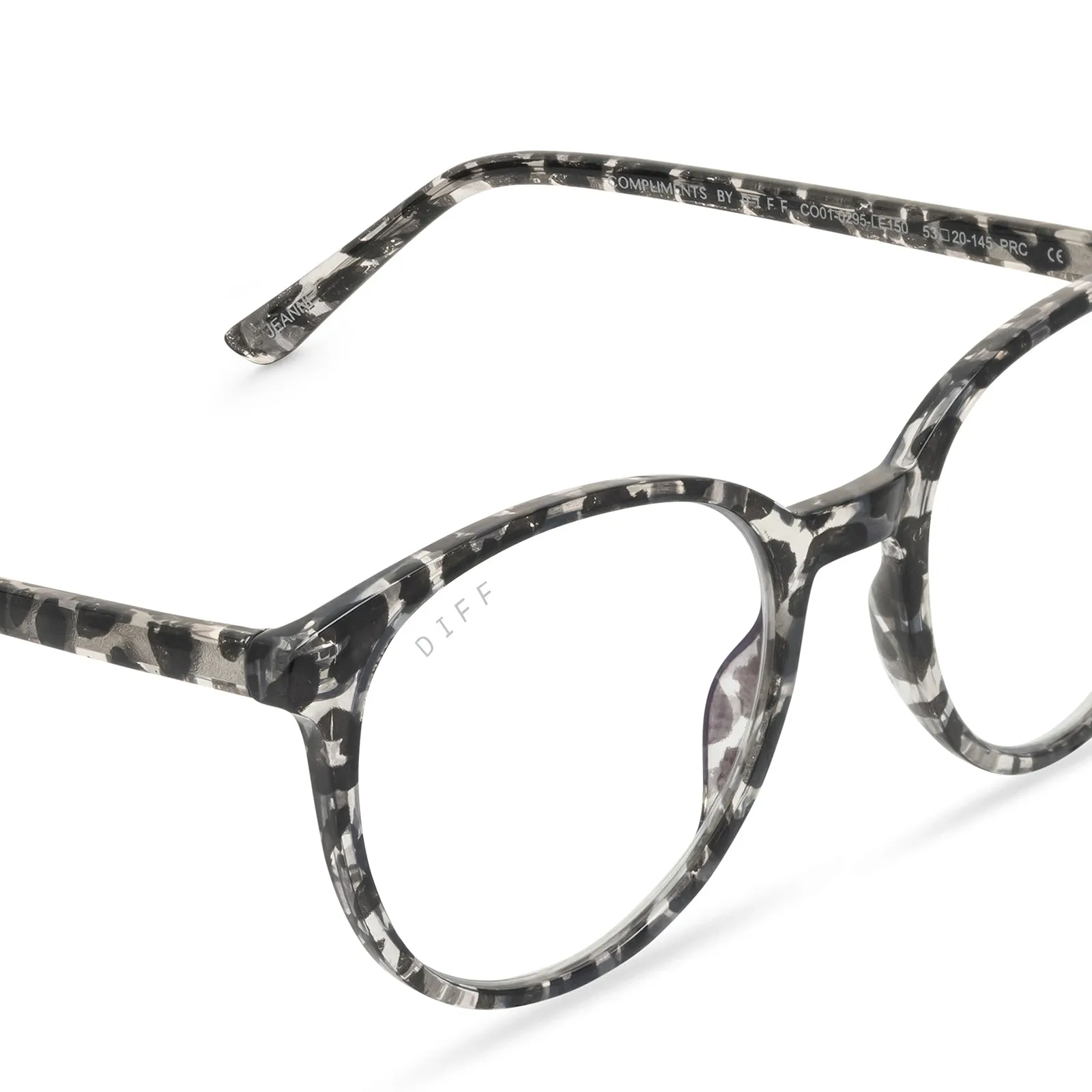 JEANNE - CLEAR LEOPARD + BLUE LIGHT TECHNOLOGY GLASSES sold by Diff Eyewear product image thumbnail 4