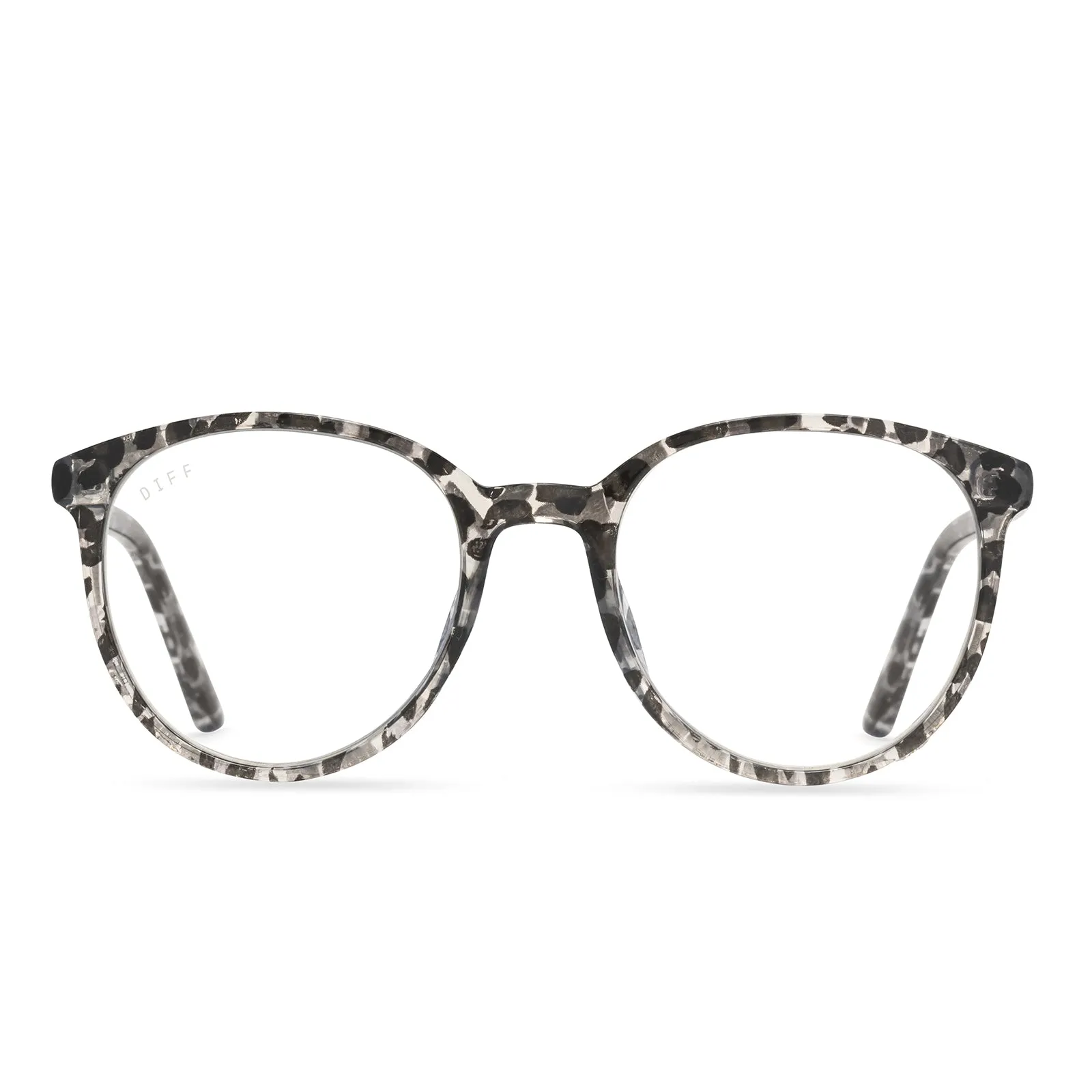 JEANNE - CLEAR LEOPARD + BLUE LIGHT TECHNOLOGY GLASSES sold by Diff Eyewear