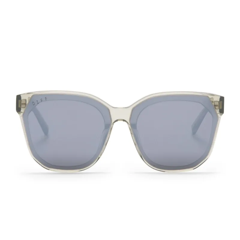 GIA - OLIVE CRYSTAL + GREY MIRROR SUNGLASSES sold by Diff Eyewear