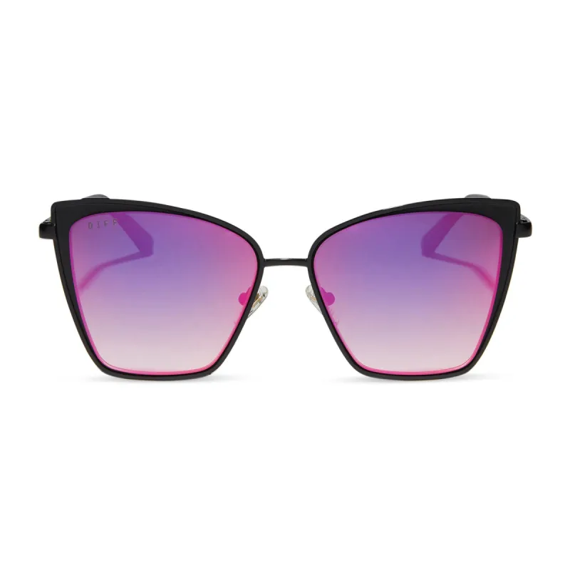 BECKY - BLACK + FIRE MIRROR SUNGLASSES sold by Diff Eyewear