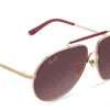 PATRICIA NASH - GLORIA + BRUSHED GOLD + WINE GRADIENT SUNGLASSES sold by Diff Eyewear