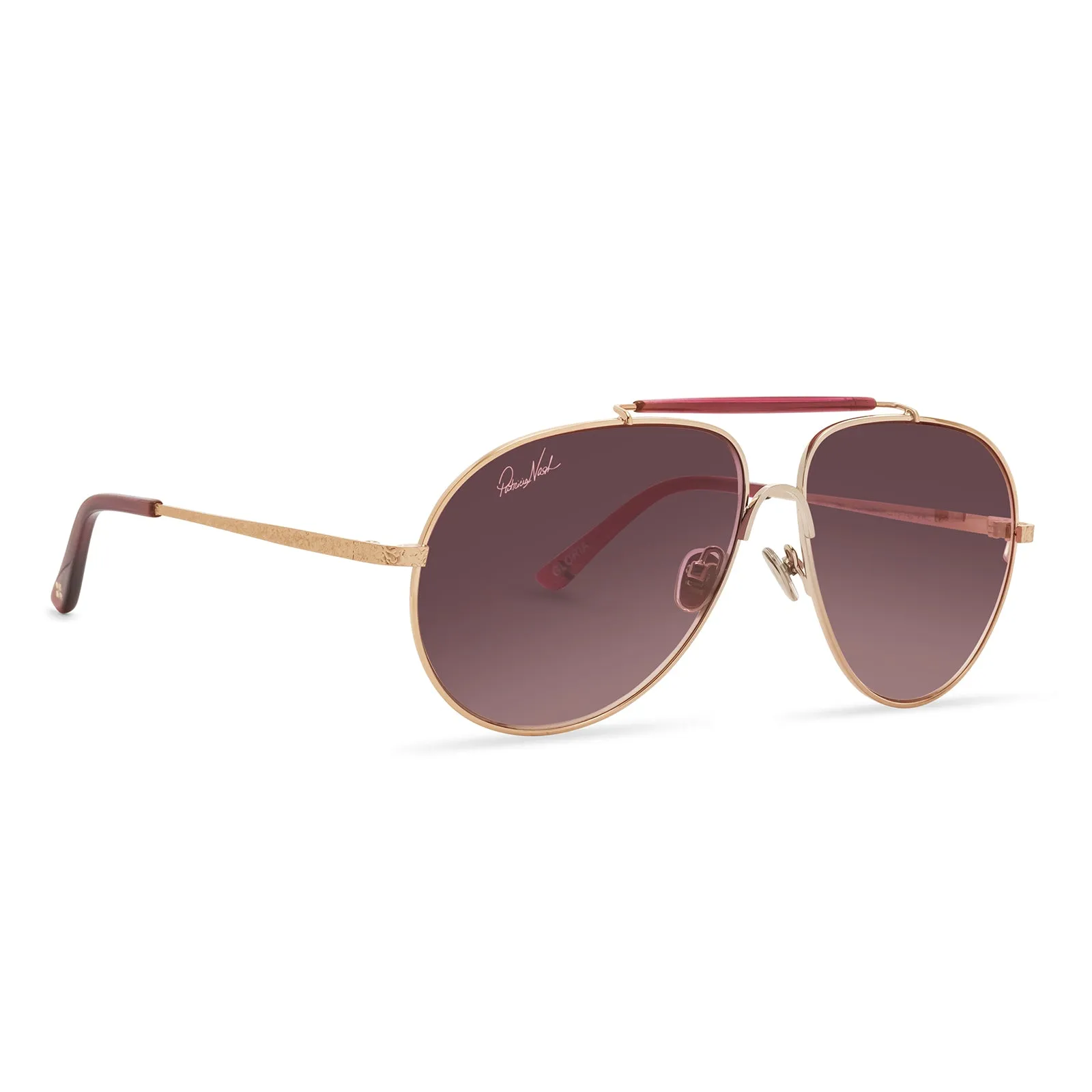 PATRICIA NASH - GLORIA + BRUSHED GOLD + WINE GRADIENT SUNGLASSES sold by Diff Eyewear product image thumbnail 2