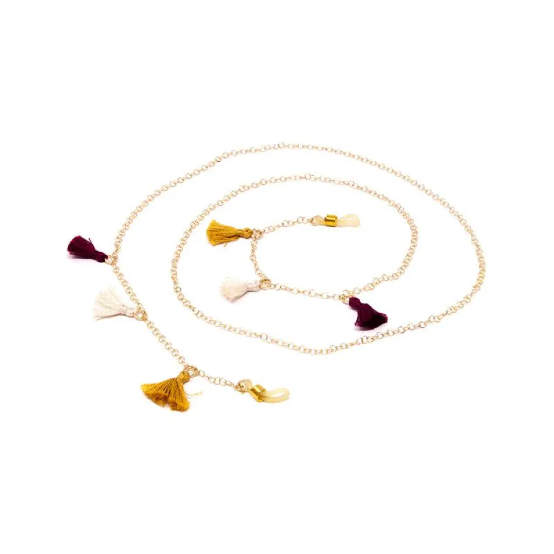 Tassel Chain - Marigold Berry Cream sold by Diff Eyewear
