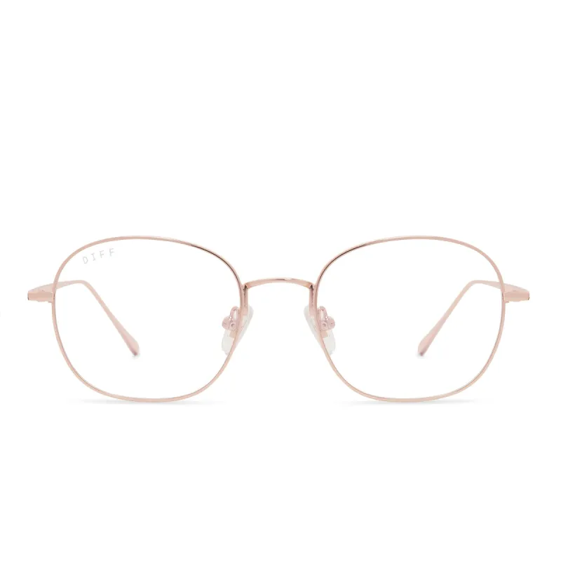 REID - ROSE GOLD + BLUE LIGHT TECHNOLOGY GLASSES sold by Diff Eyewear