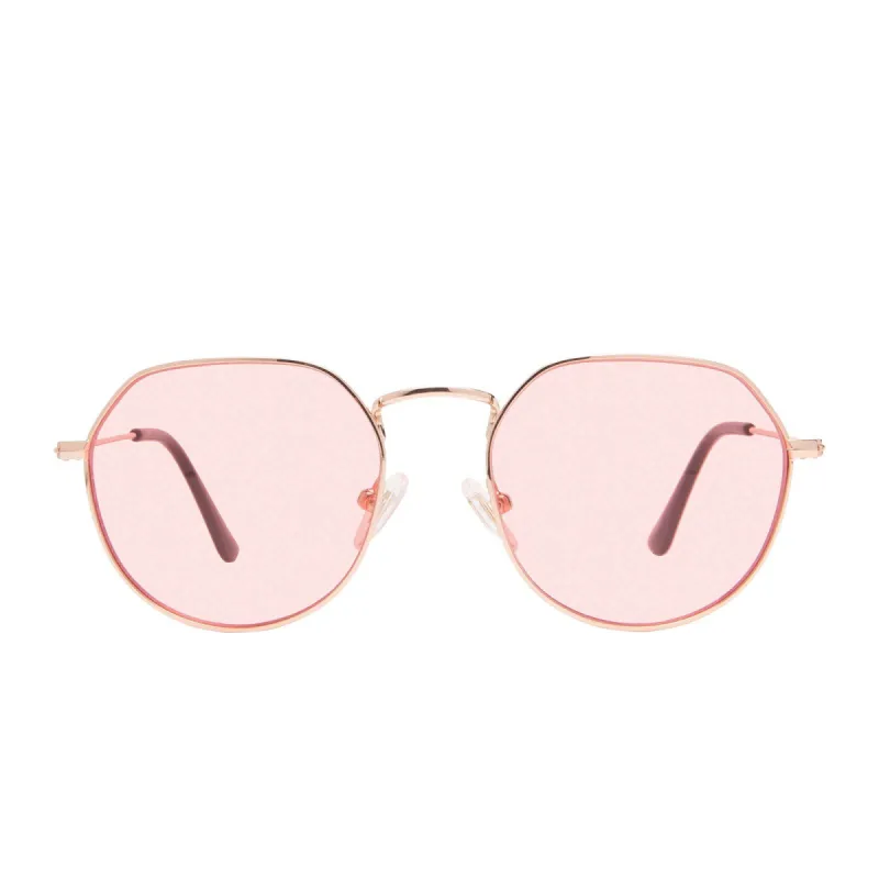 JAMES - ROSE GOLD + PINK TRANSPARENT SUNGLASSES sold by Diff Eyewear