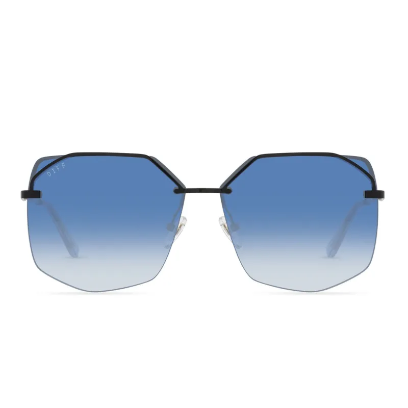 BREE - BLACK + AEGEAN BLUE GRADIENT SUNGLASSES sold by Diff Eyewear