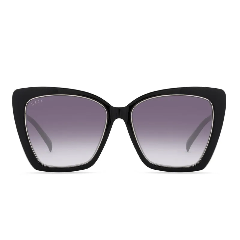 BECKY IV - BLACK + GREY GRADIENT SHARP SUNGLASSES sold by Diff Eyewear
