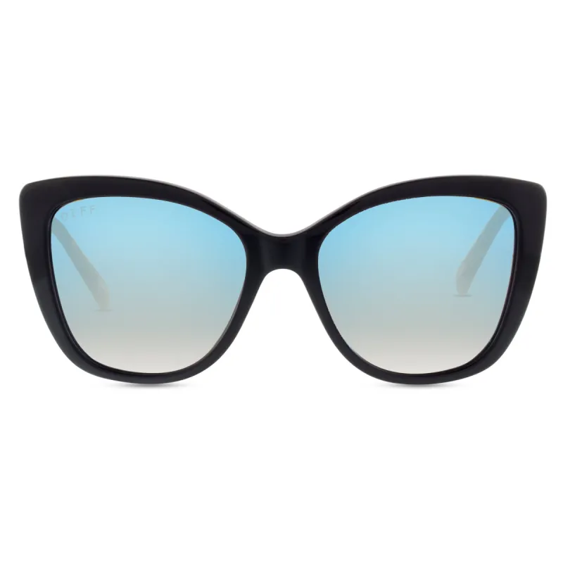 CHRISTINA EL MOUSSA - RUBY + BLACK + BLUE FLASH POLARIZED SUNGLASSES sold by Diff Eyewear