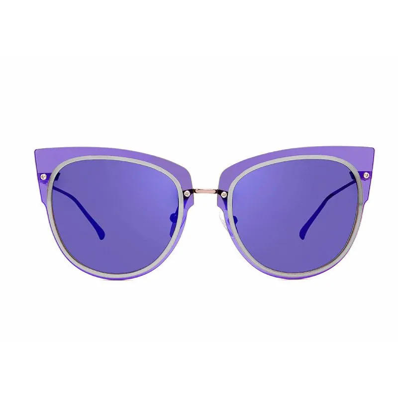 DEMI - LIGHT GUNMETAL + PURPLE MIRROR SUNGLASSES sold by Diff Eyewear