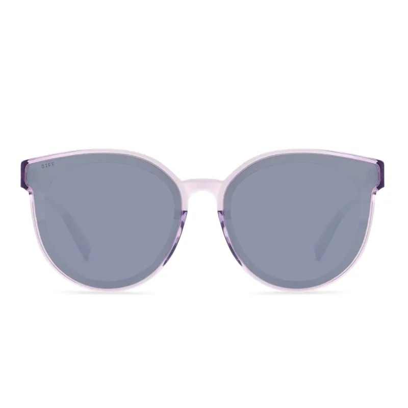 GEMMA - LAVENDER FOG CRYSTAL + GREY MIRROR SUNGLASSES sold by Diff Eyewear