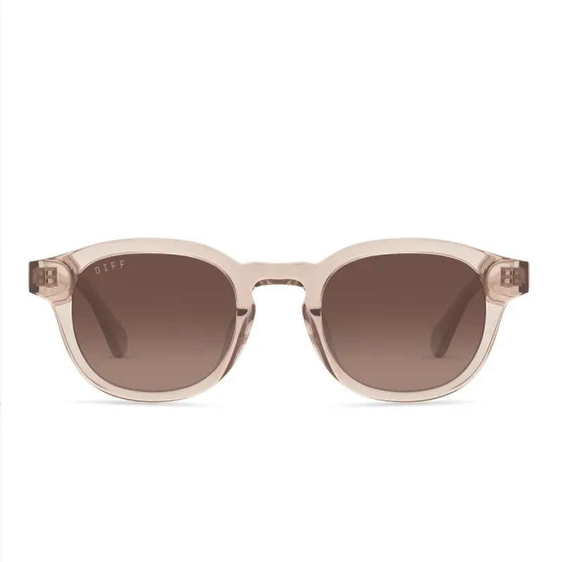 ARLO XL - VINTAGE CRYSTAL + BROWN GRADIENT POLARIZED SUNGLASSES sold by Diff Eyewear