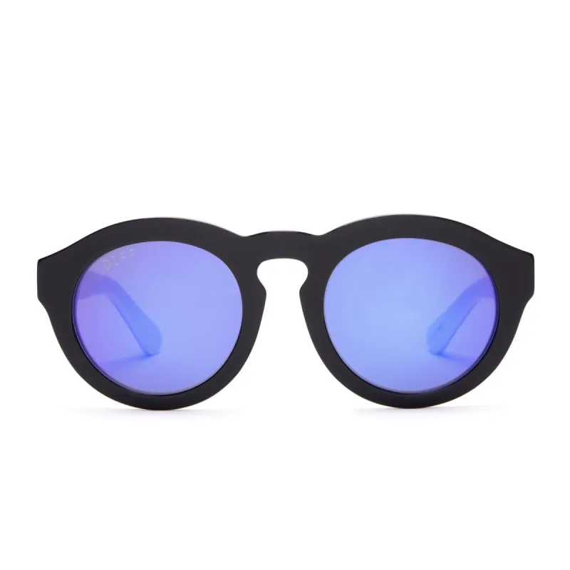 LIL DIME - WHITE BLACK + PURPLE MIRROR SUNGLASSES made by Diff Eyewear