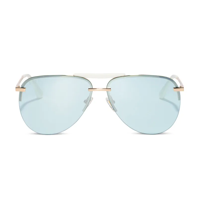 TAHOE - GOLD + TURQUOISE MIRROR SUNGLASSES sold by Diff Eyewear