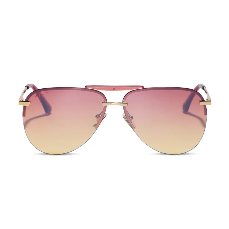 TAHOE - GOLD + SUNSET GRADIENT SUNGLASSES sold by Diff Eyewear