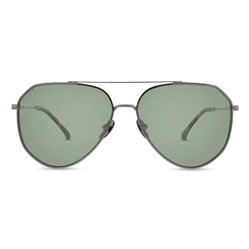 DASH - LIGHT GUNMETAL + GREEN + POLARIZED SUNGLASSES sold by Diff Eyewear