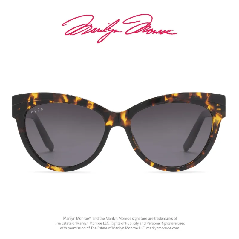 MARILYN - TORTOISE + GREY SUNGLASSES made by Diff Eyewear