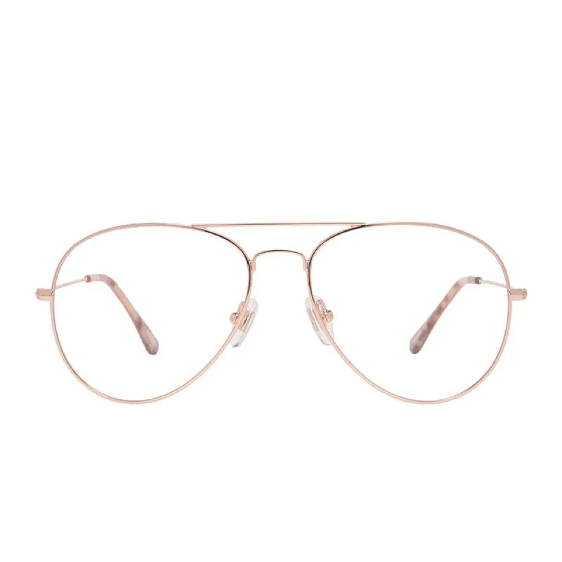 CRUZ - ROSE GOLD + BLUE LIGHT TECHNOLOGY CLEAR GLASSES sold by Diff Eyewear