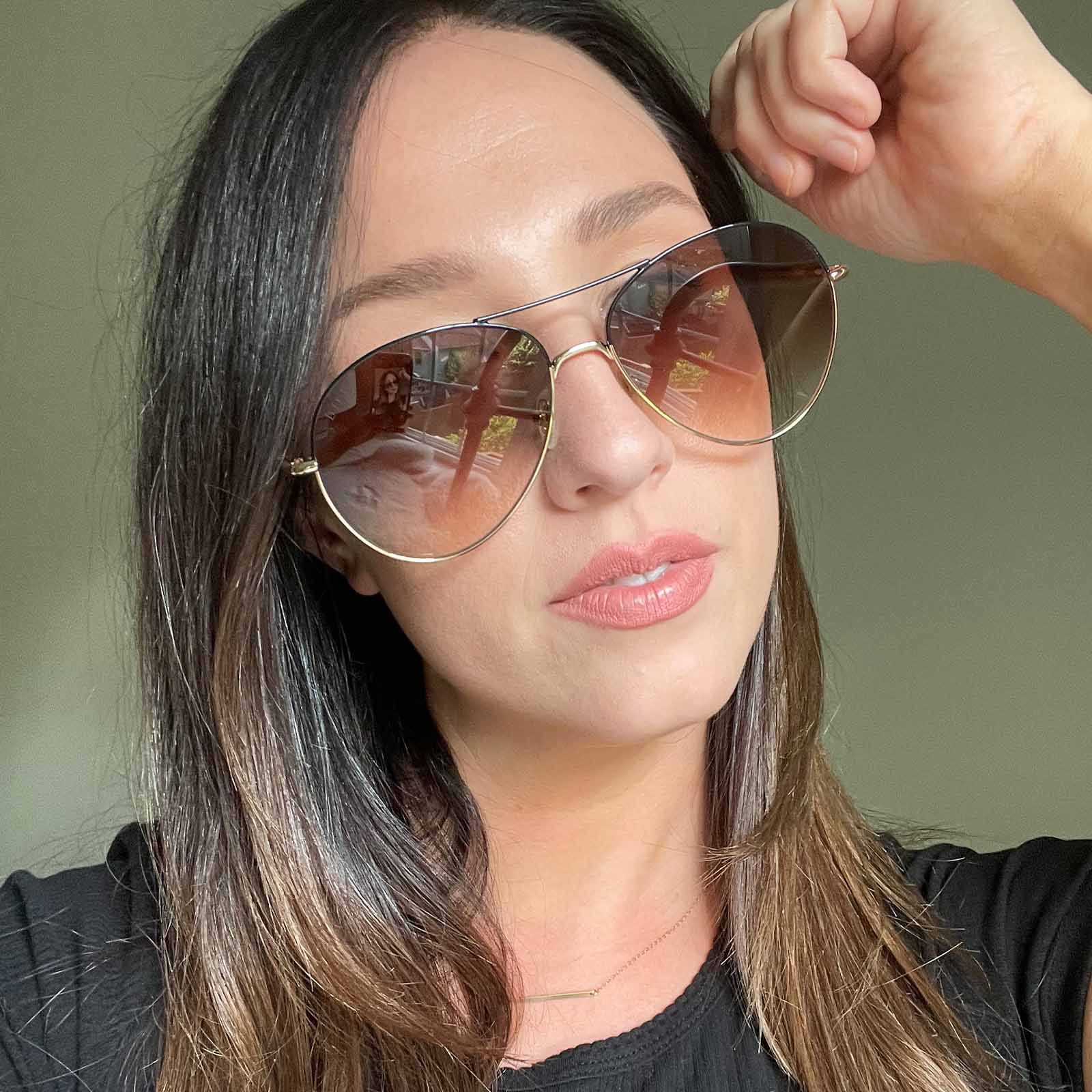 KNOX - GOLD + BROWN GRADIENT SUNGLASSES sold by Diff Eyewear product image thumbnail 5