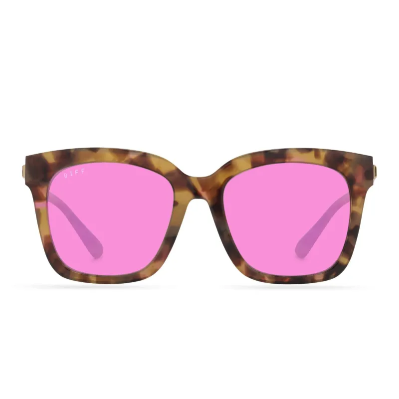 BELLA - LOTUS TORTOISE + PINK MIRROR + POLARIZED SUNGLASSES sold by Diff Eyewear