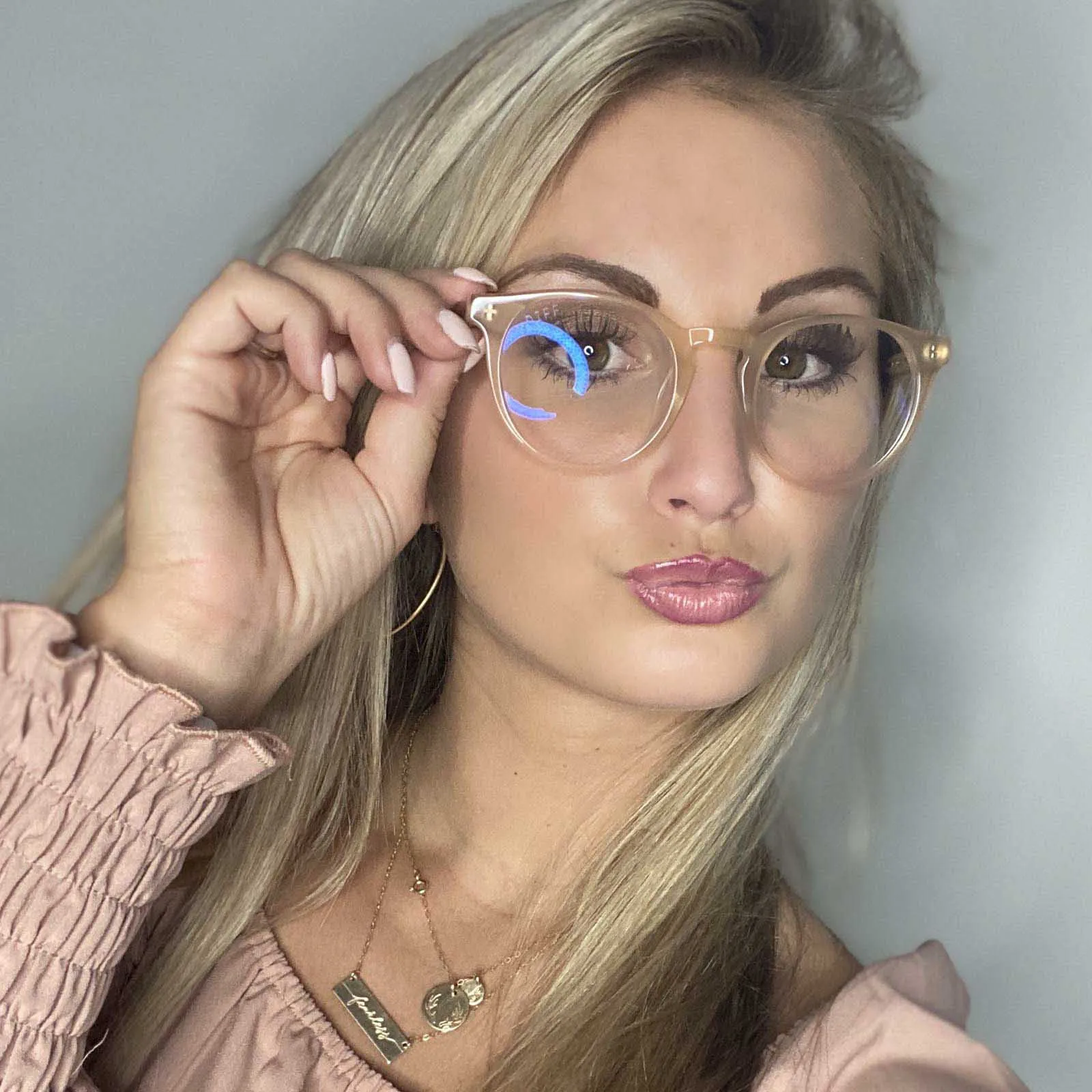 SAWYER - MELON CRUSH + CLEAR GLASSES sold by Diff Eyewear product image thumbnail 5