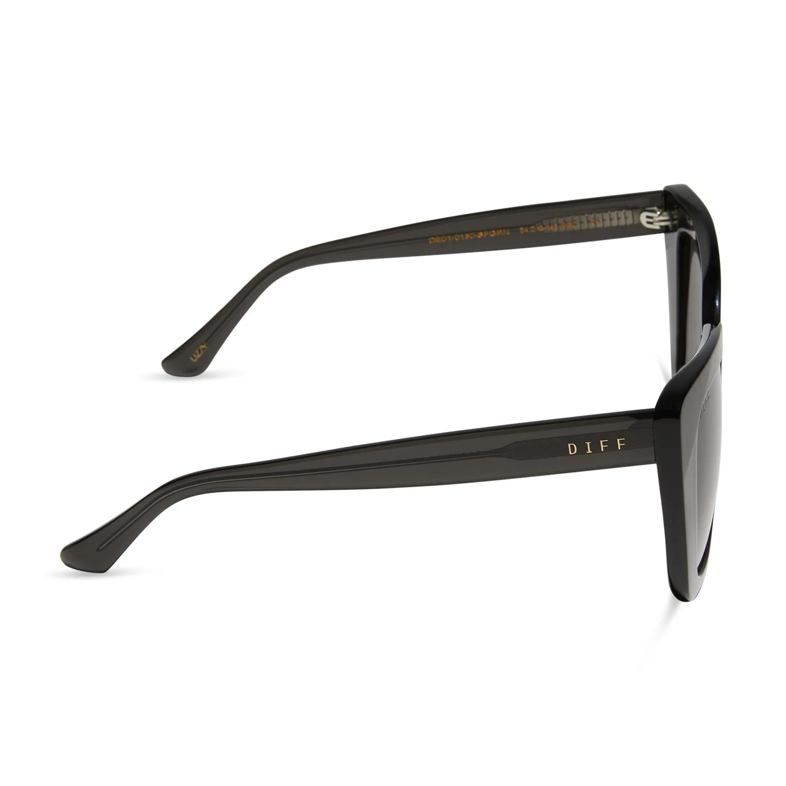 LIZZY - SMOKE CRYSTAL WITH MATTE BLACK + GREY SUNGLASSES sold by Diff Eyewear product image thumbnail 3