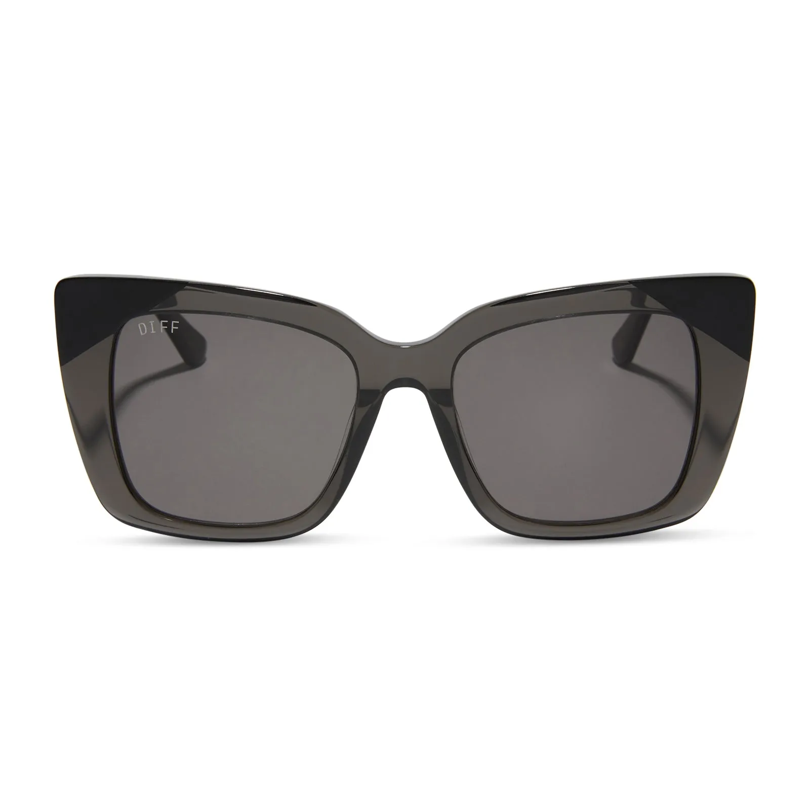LIZZY - SMOKE CRYSTAL WITH MATTE BLACK + GREY SUNGLASSES sold by Diff Eyewear