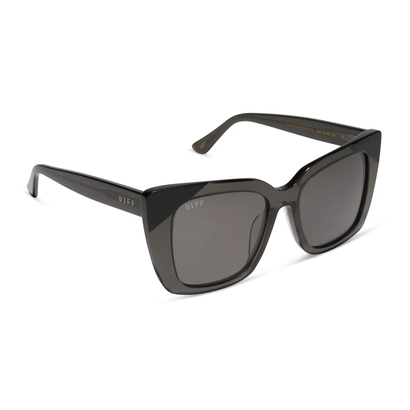 LIZZY - SMOKE CRYSTAL WITH MATTE BLACK + GREY SUNGLASSES sold by Diff Eyewear product image thumbnail 2