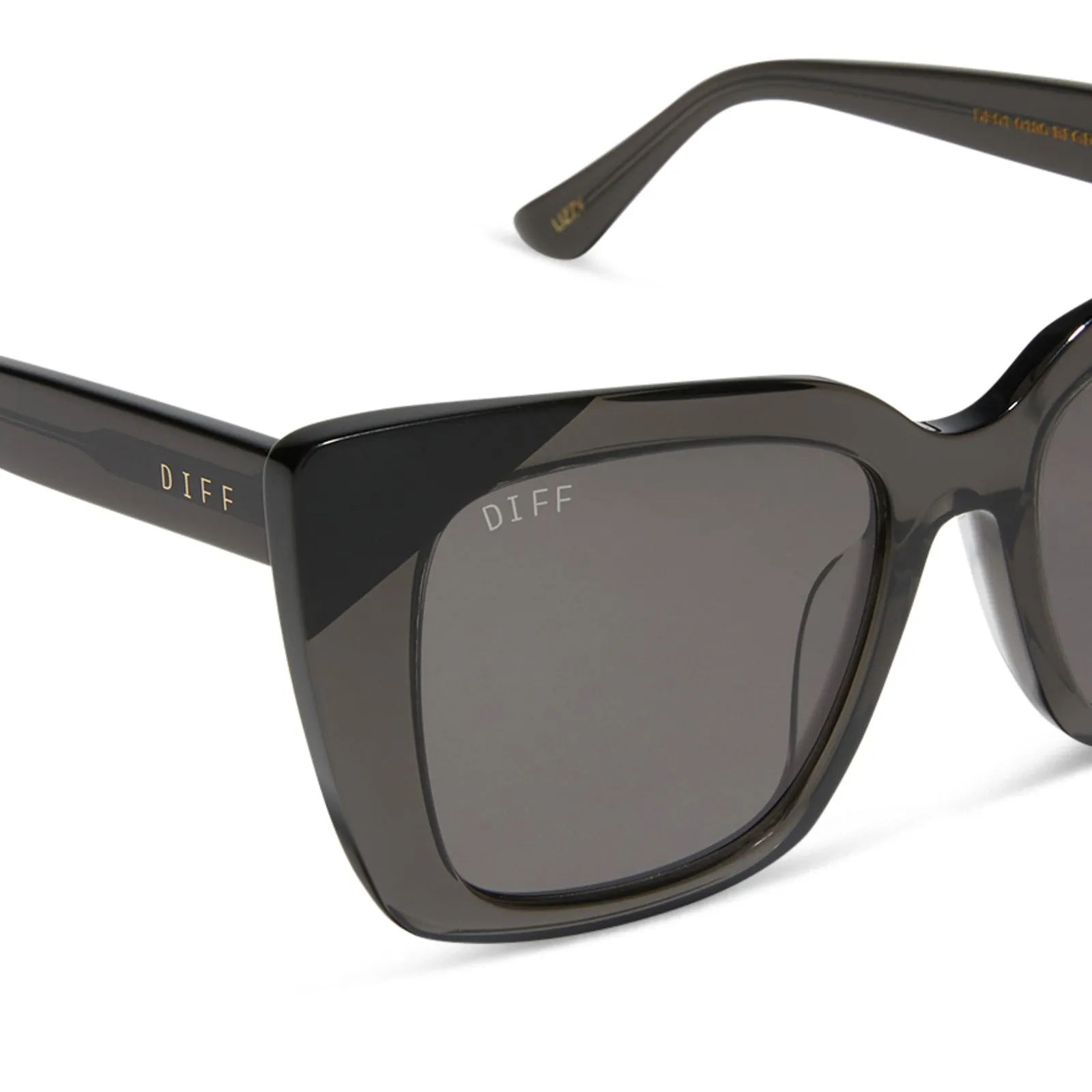 LIZZY - SMOKE CRYSTAL WITH MATTE BLACK + GREY SUNGLASSES sold by Diff Eyewear product image thumbnail 4