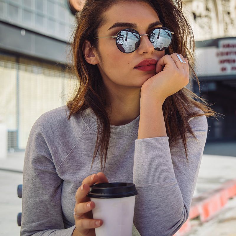 DAISY - ANTIQUE GUNMETAL BLACK + GREY MIRROR + POLARIZED SUNGLASSES sold by Diff Eyewear product image thumbnail 6